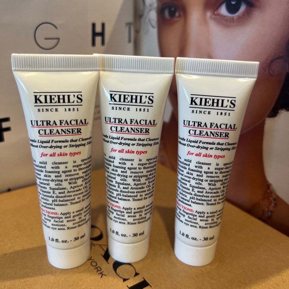Lot/3 Kiehl's Ultra Facial Cleanser For All Skin Types - 1.0 oz / 30 ml x 3